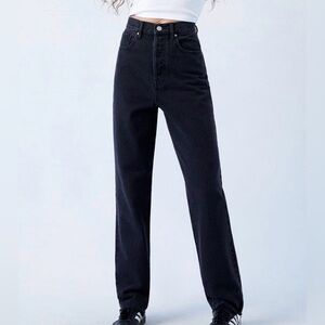 Pacsun Eco Black Dad Jeans Straight Leg Button Fly Size 22